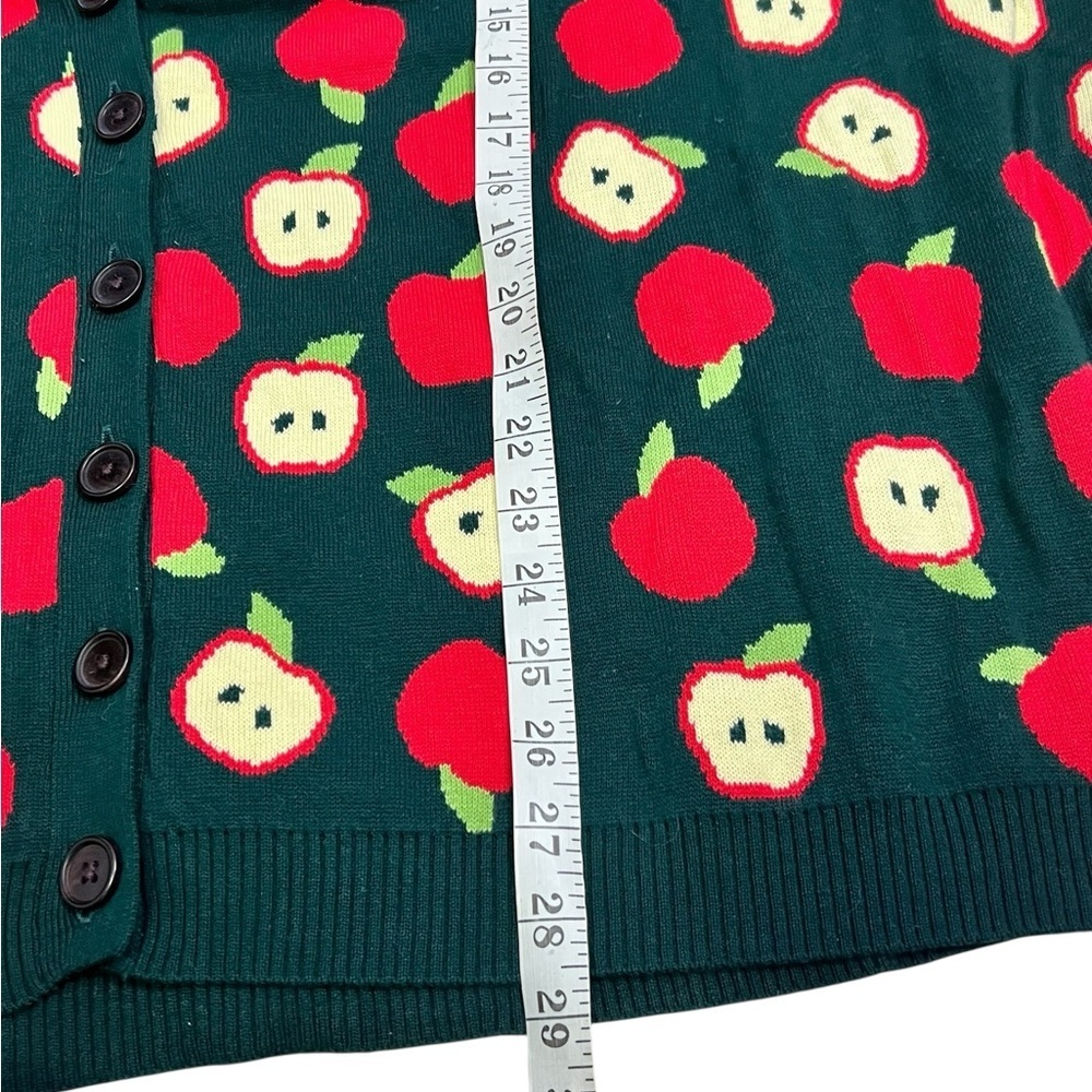 ModCloth Apple-ly Ever After Cotton V Neck Cardigan Womens 4X Apple Orchard NWT - Picture 6 of 8